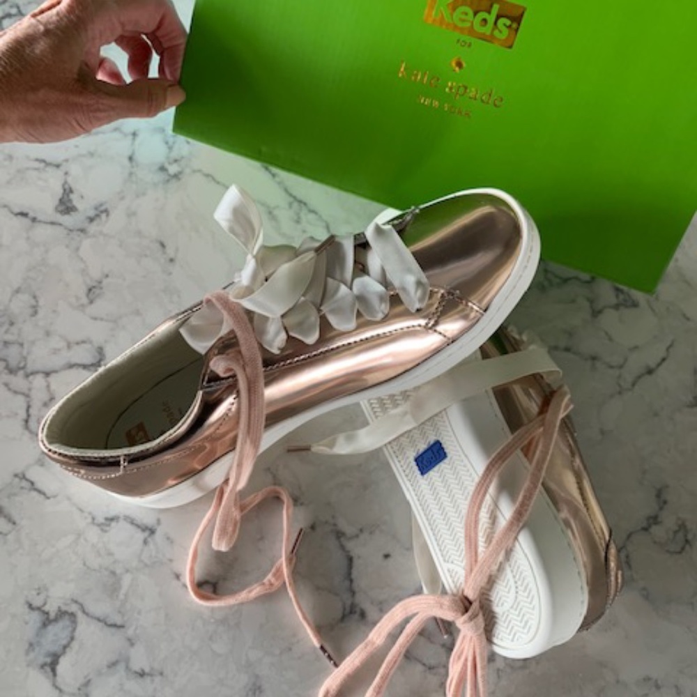 Kate Spade Keds/ NWT Women's Rose Gold Sneakers - Picture 11 of 14